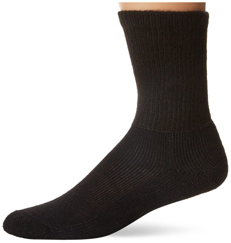Thorlos Unisex WGX Work Padded Crew Sock, Black, Large - Image 1